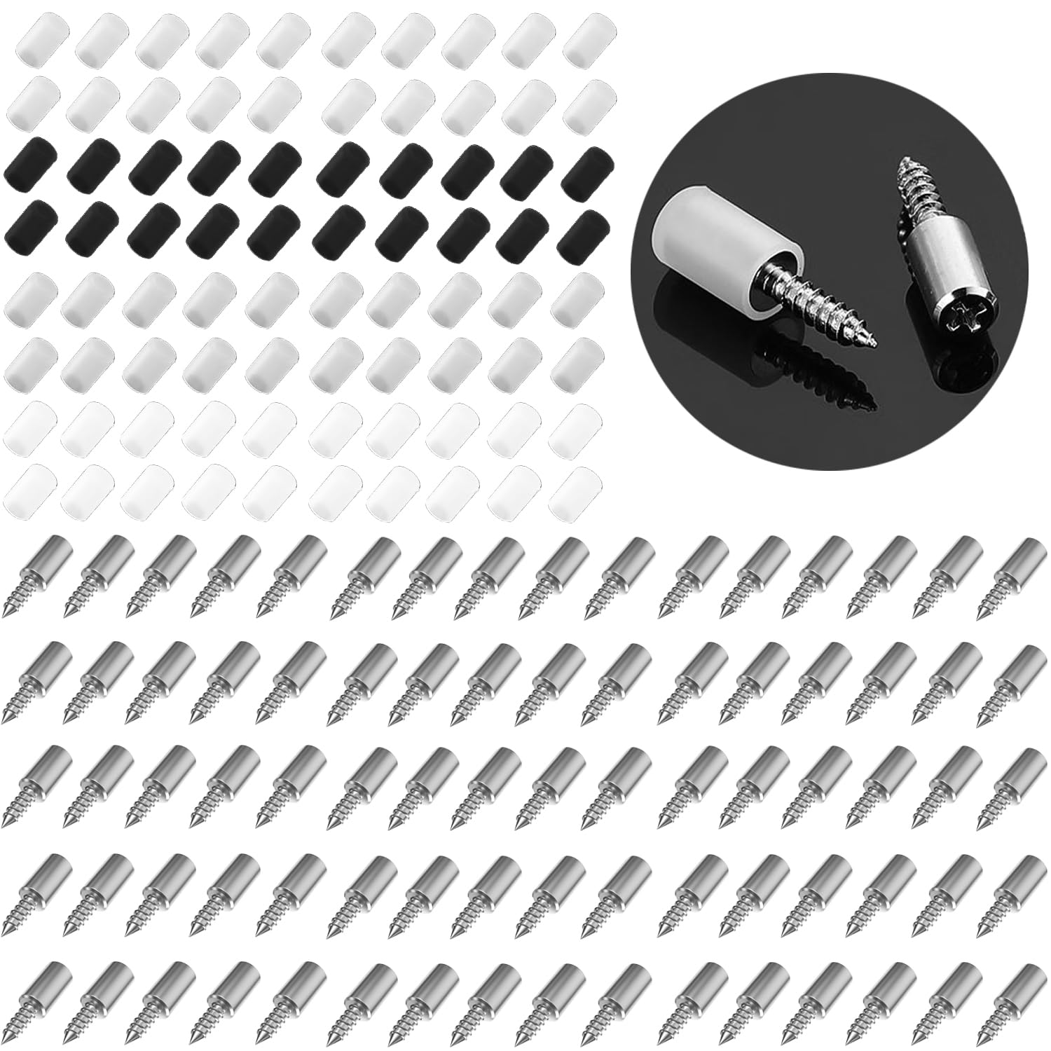 80 pcs Shelf Support Pegs with Non-Slip Sleeve, CNYMANY Self-Tapping Screw Shelf Holders Punch Free Pins Clapboard Holder Shelf Bracket Screw for Cabinet Cupboard Bookcase Closet Furniture