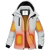 joohoo Graphene Heated Jacket for Women with Rechargeable Battery Pack Included