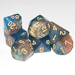 Galaxy DND Dice 7Pieces, Glitter Sparkle Cosmic