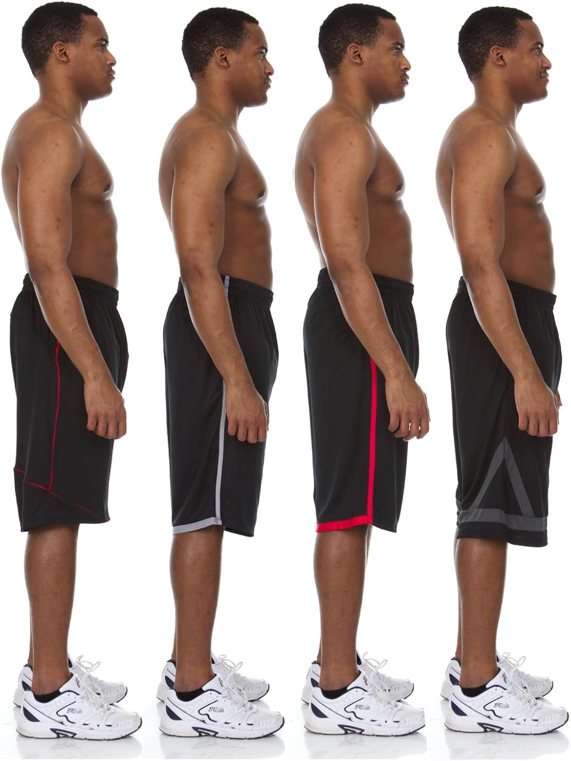 Essential Elements 4 Pack: Men's Active Performance Athletic Basketball Workout Gym Knit Shorts with Pockets at  Men’s Clothing store