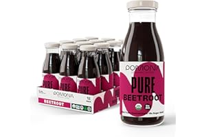 POMONA ORGANIC JUICES Pomona Organic Cold Pressed Beet Juice, Non-GMO, No Sugar, Gluten Free, Kosher, Preservative Free - Pack of 12, 8.4 oz