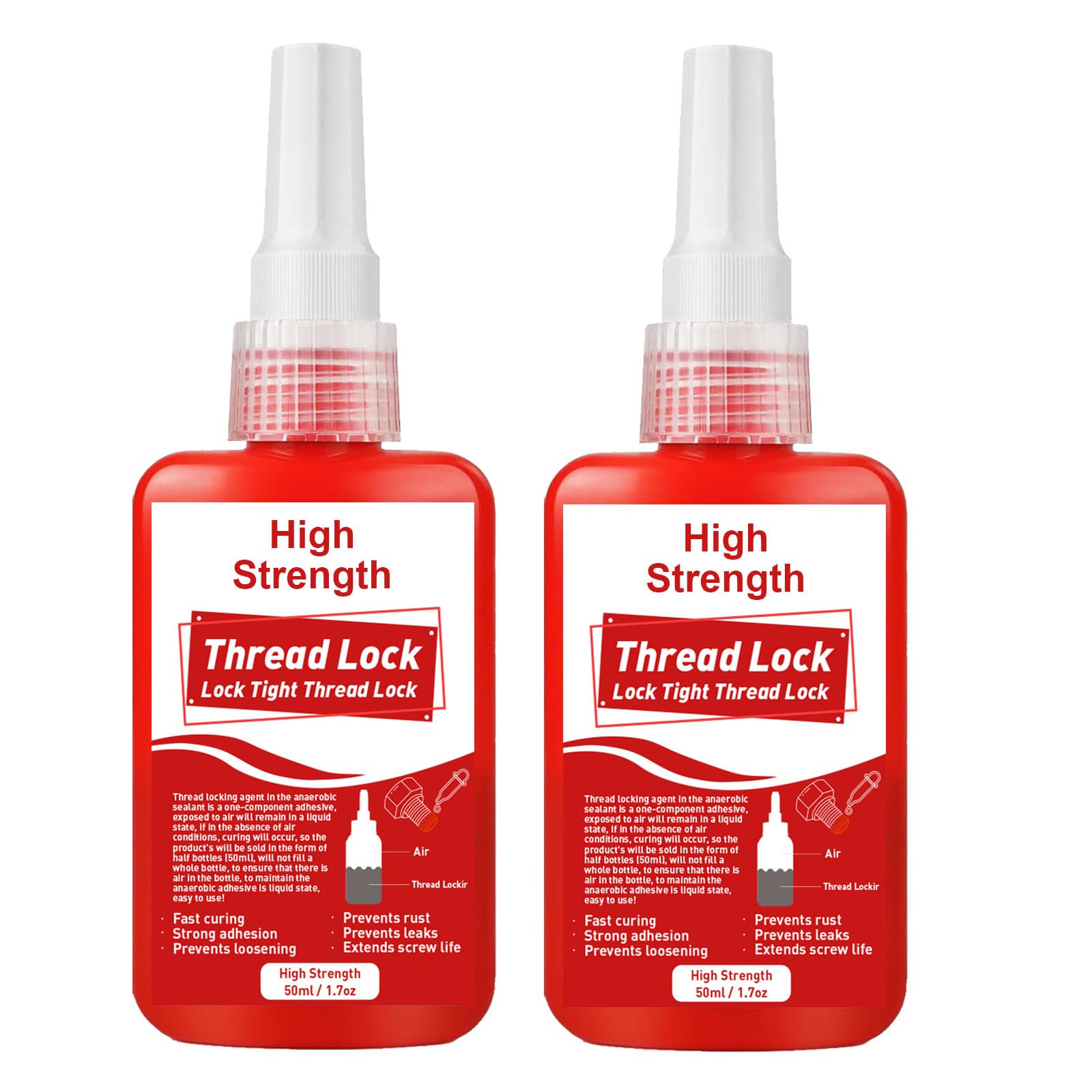Thread Lock High Strength, 100ml Locktight Threadlock Prevent Nuts, Bolts, Bearings, Fasteners and Screws from Loosening Due to Prolonged Vibration, Thus Locking and Sealing Metal Nuts and Bolts