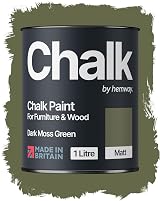 Hemway Chalk Paint Dark Moss Green 1L Matt Finish Furniture Chalk Paint
