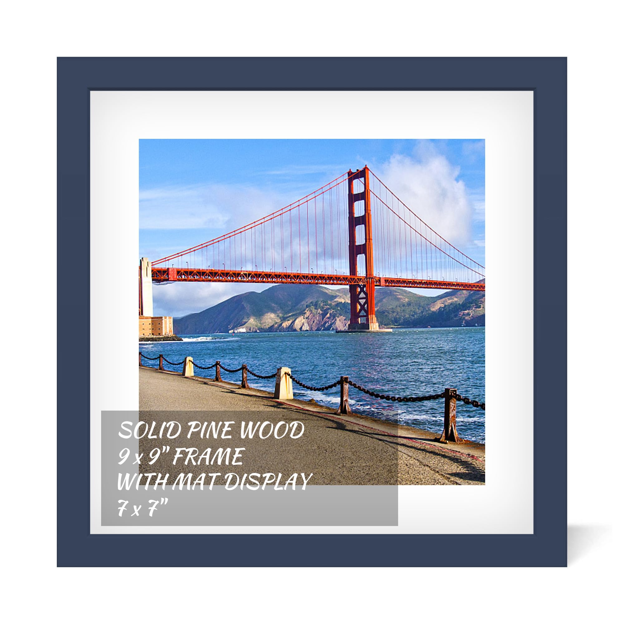 POUYCIW 9x9 Inch Wood Picture Frame for Wall