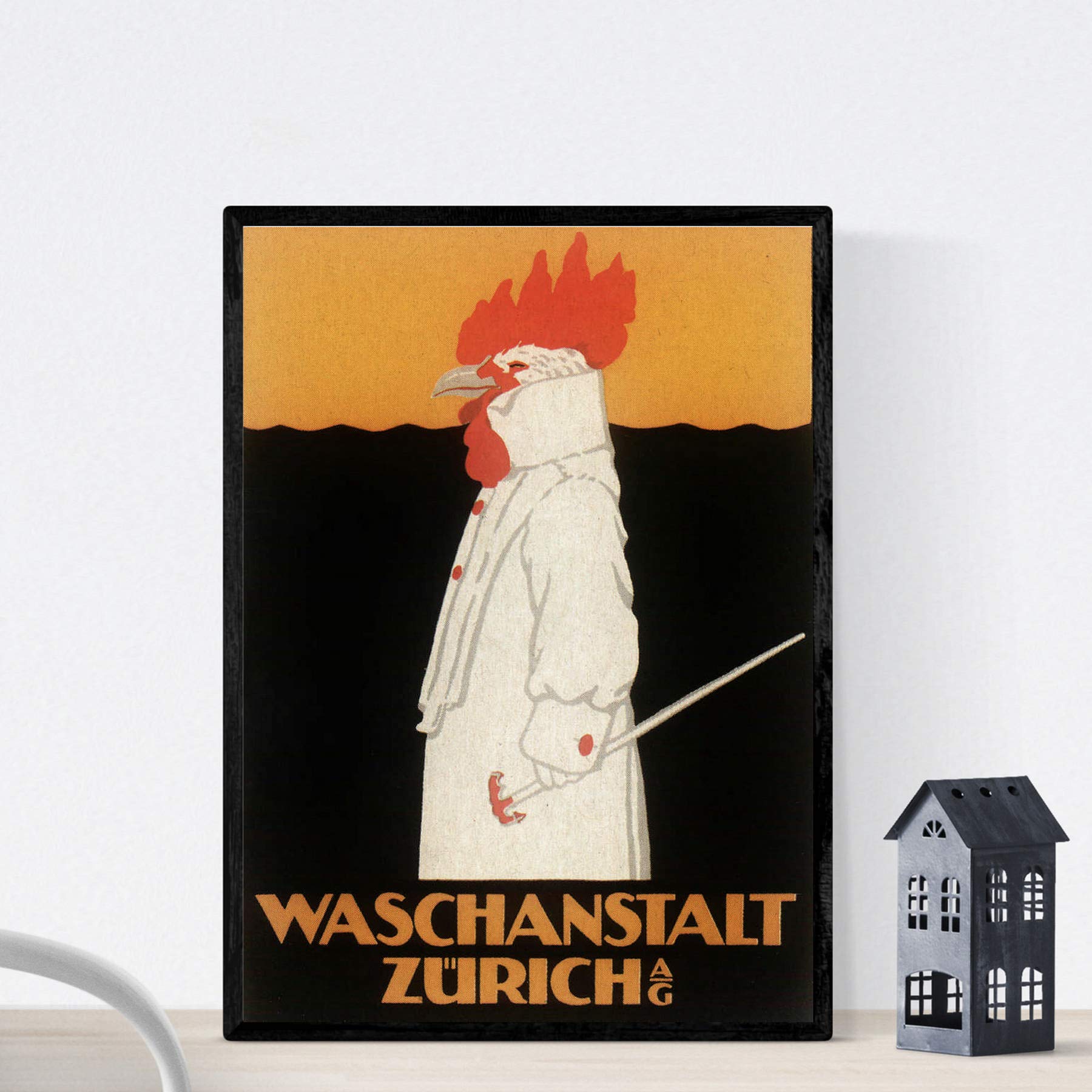 Nacnic Vintage Poster Vintage ad Waschanstalt Zurich 1905. Size A4