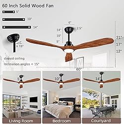 Ceiling Fans with Lights and Remote,60 Inch Unique