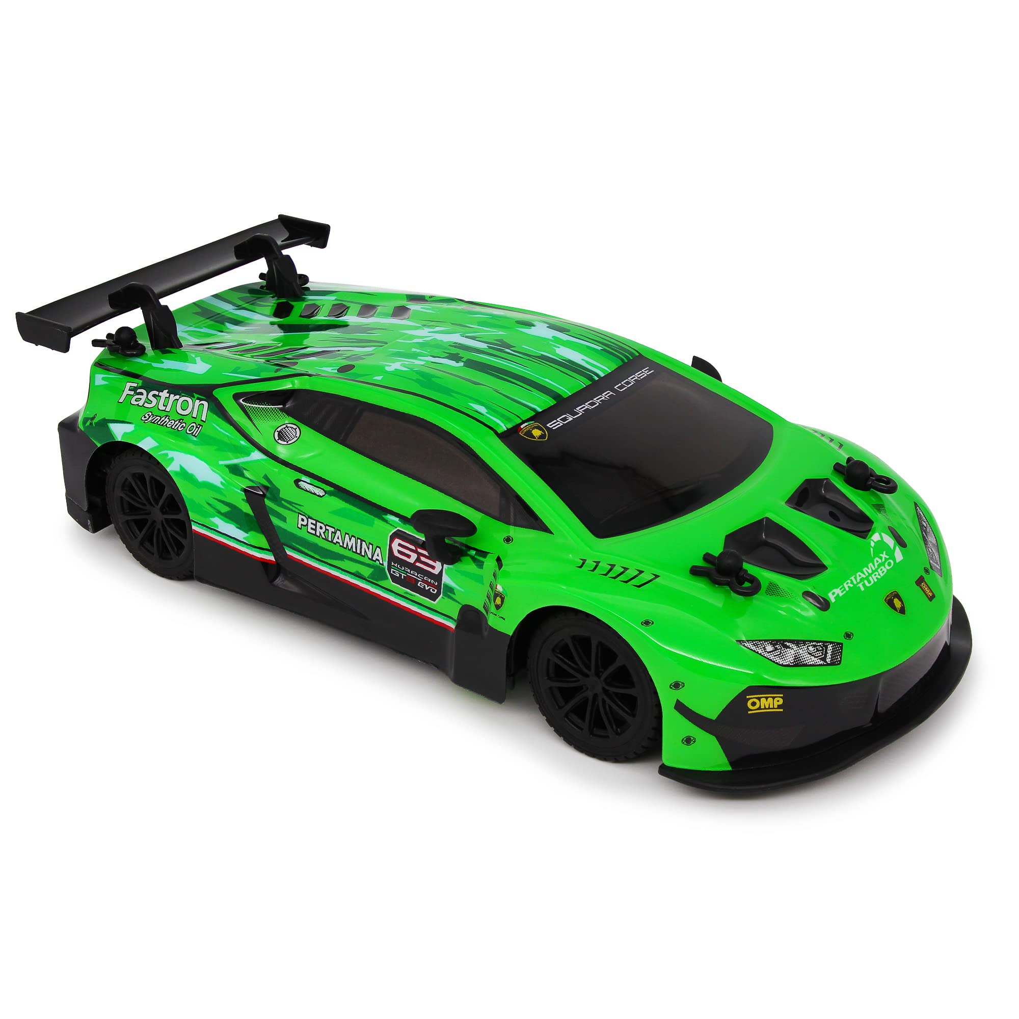 CMJ RC Cars Lamborghini Huracan GT3 Green Officially Licensed Remote Control Car 1:24 Scale Working Lights 2.4Ghz