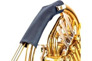 MG LEATHER WORK Leather French Horn Protection - Double Horn Guard, Care Hand Guard, Secure Grip (Blue)