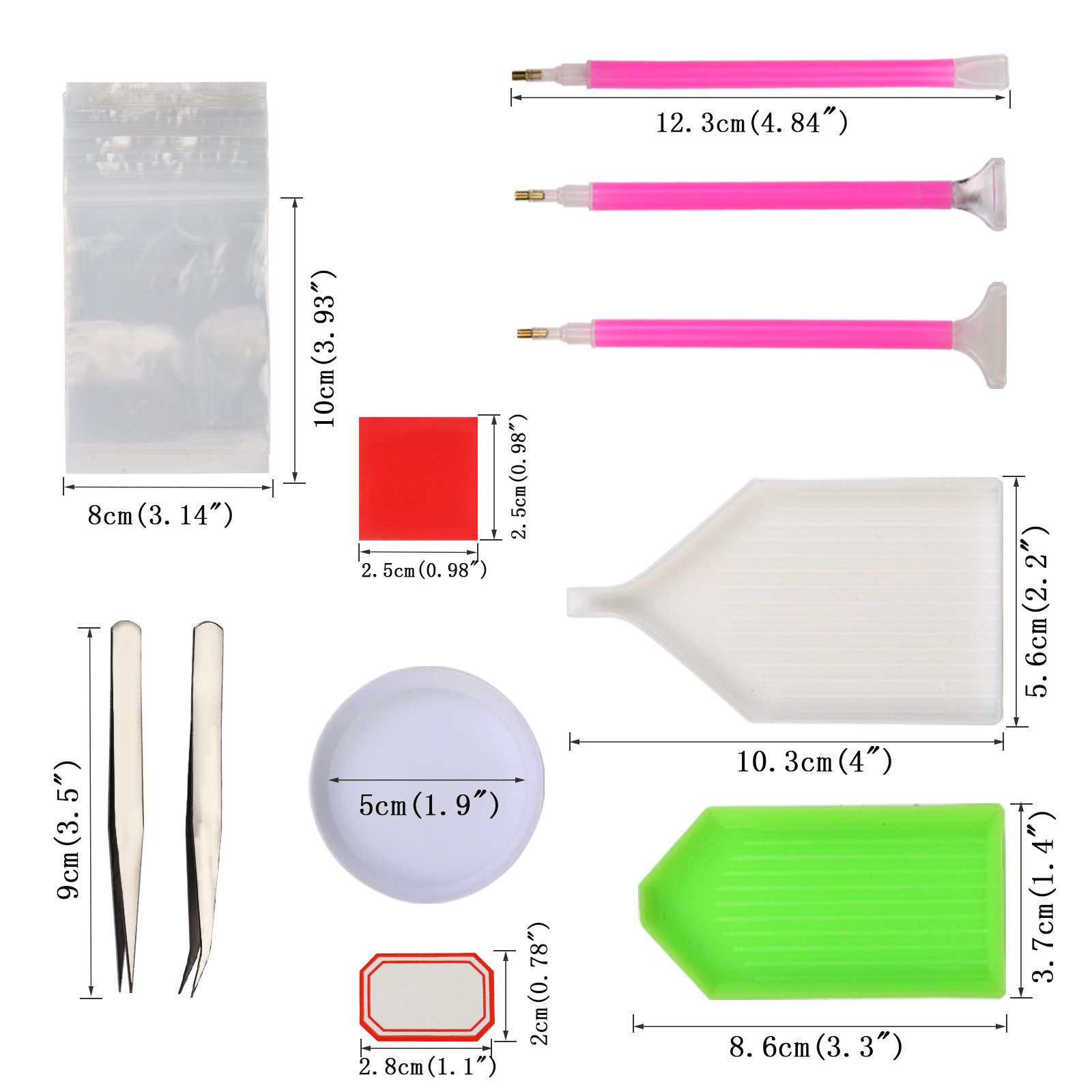 Diamond Painting Kit SEELOK 111 Pcs DIY Cross Stitch Tools Set Embroidery Sewing Accessories with Quick Point Pen,Glue,Plastic Tray,Tweezers,Bags and Storage Box for Adult or Kids