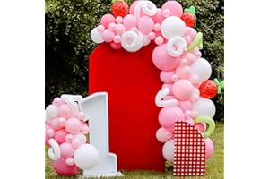 CIPAZEE Red Arch Backdrop Cover - 2-Sided Red Wedding Arch Backdrop Cover Spandex Fitting Round Top Chiara Backdrop Cover Arch Stand for Wedding Birthday Party Decoration(Red,7.2x4FT)