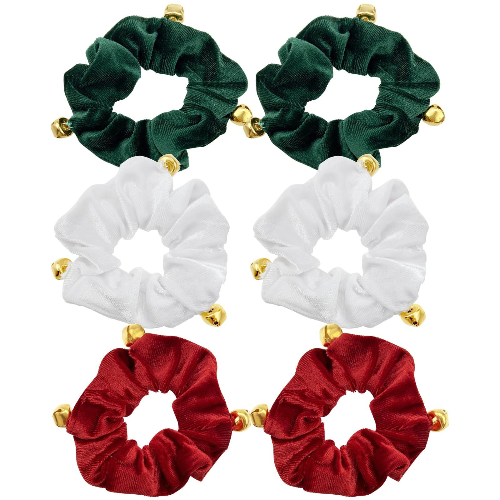 6 PCS Hair Scrunchies, Elastic Ponytail Holders Hair Ties for Thick Hair Curly Hair Thin Hair Girls Women Use Christmas Festive