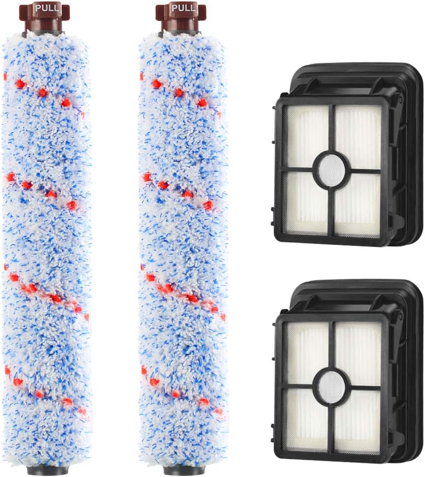 MDelong Multi Surface 1868 Brush Roll and 1866 Vacuum Filter Compatible with Bissell CrossWave, Replaces Part 1608683, 160-8683, 1608684.(Combo Pack)