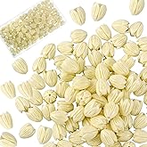 Hotop 100 Pcs Artificial Pikake Jasmine Flower Beads Coral Flower Shell Beads for Jewelry Making Necklace Bracelet Supplies Scrapbooking DIY Crafts Wedding Decors(11 x 8 mm,Ivory)
