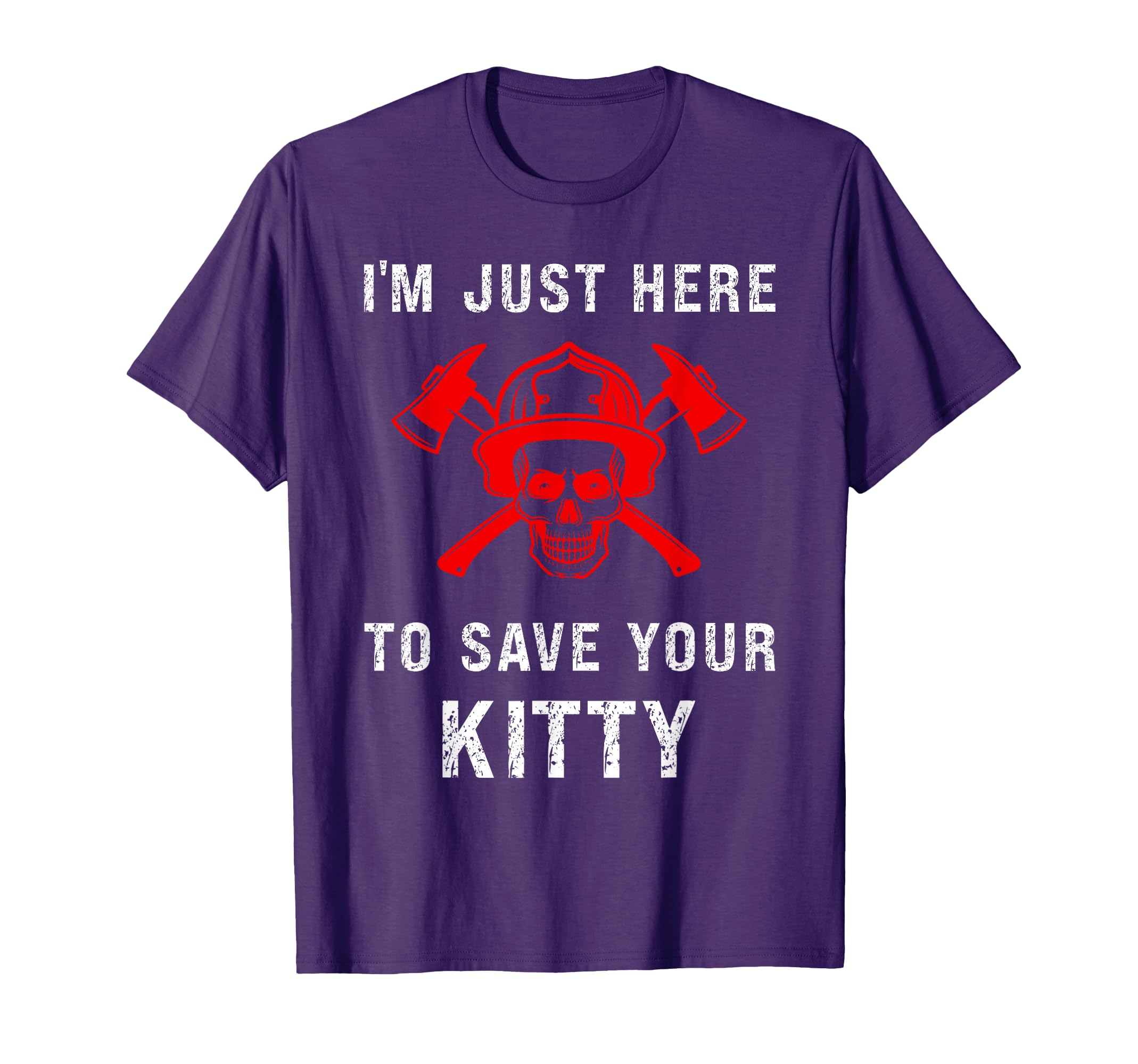 Photo 1 of *BLACK** Firefighter Shirt Funny Save Your Kitty Gag Fireman T-Shirt