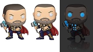 Funko Pop! Marvel: Avengers Game - Thor (Glow in The Dark), Amazon Exclusive,Multicolor