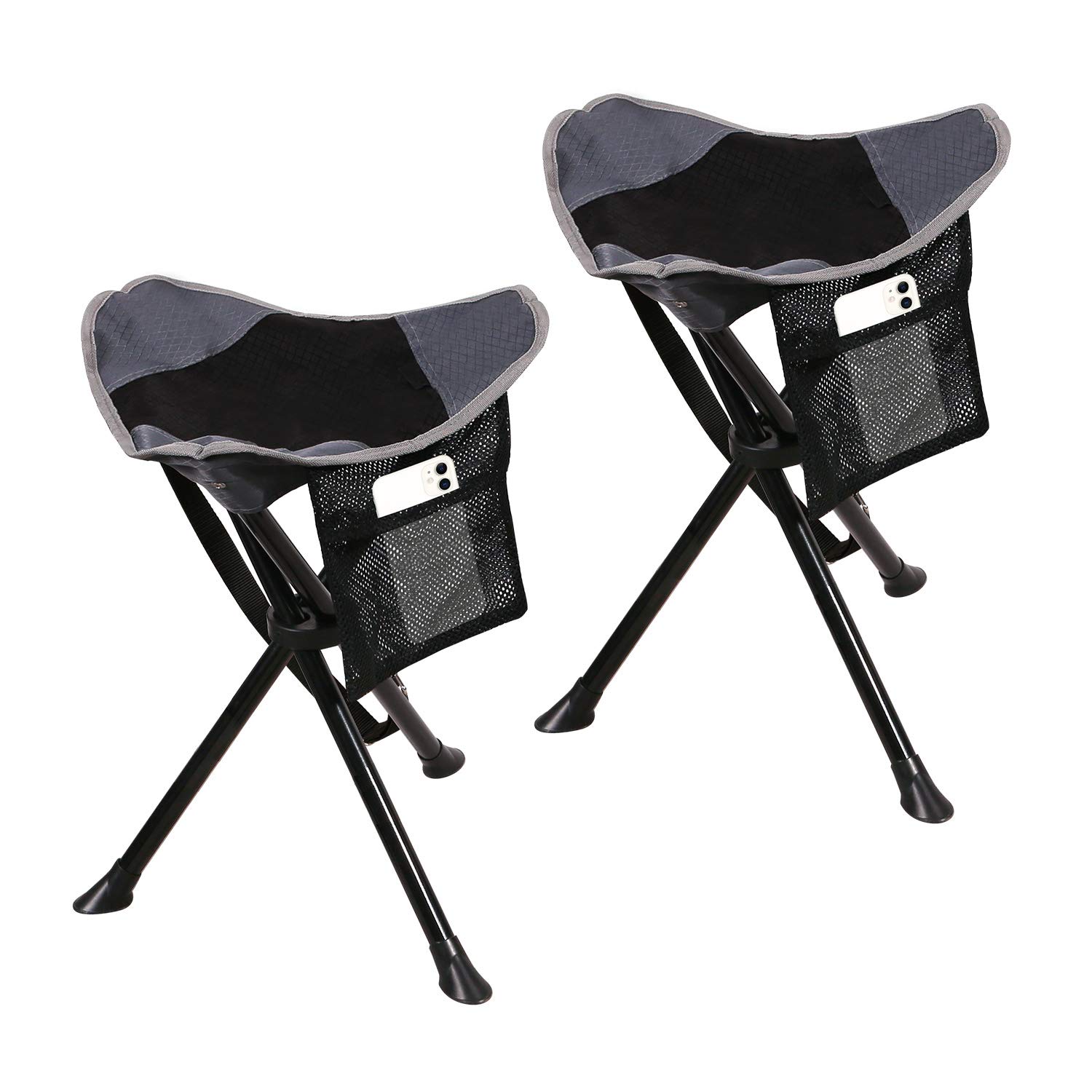 RedSwing Camping Stool Folding 1 Pack, Portable and Lightweight Tripod Camp Stools for Fishing Backpacking Hiking Hunting, Black