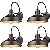 ALLGOT Exterior Barn Light, Farmhouse Wall Sconce, Porch Outdoor Wall Lighting Fixture, Gooseneck Barn Lights, Exterior Wall 