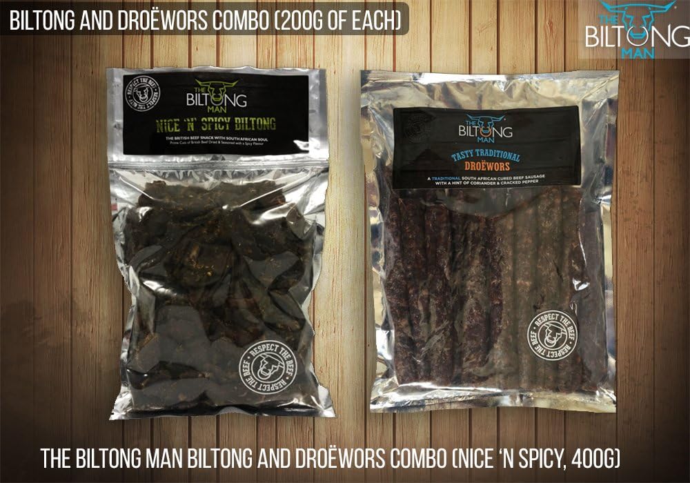 The Biltong Man Biltong and Droëwors Combo (Nice 'n Spicy, 400g)