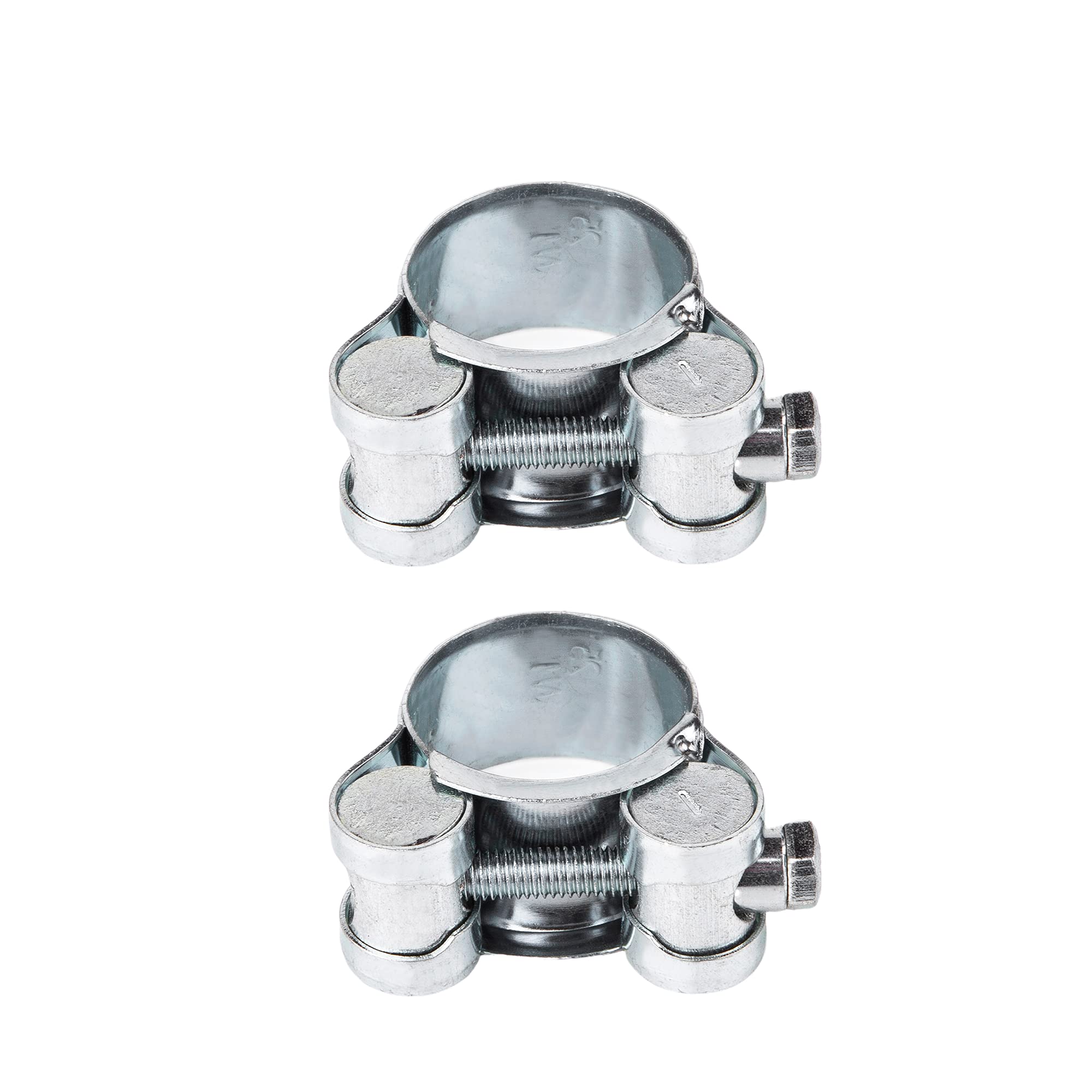 (Pack of 2 pcs) Pipe 23-25 mm Strong Reinforced Pipe Clamps, Galvanized Steel Tube Hose Clamp Fasteners (2 pcs, 23-25 mm)