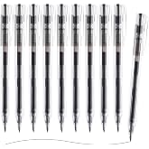 M&amp;G Gel Pens 10 Pcs, 0.5mm Retractable Black Ink Gel Pen Fine Point Smooth Writing, Gel Ink Pen with Quick Drying Ink for Journaling and Note Taking, Minimalist Gel Pens for Office School Home Gift