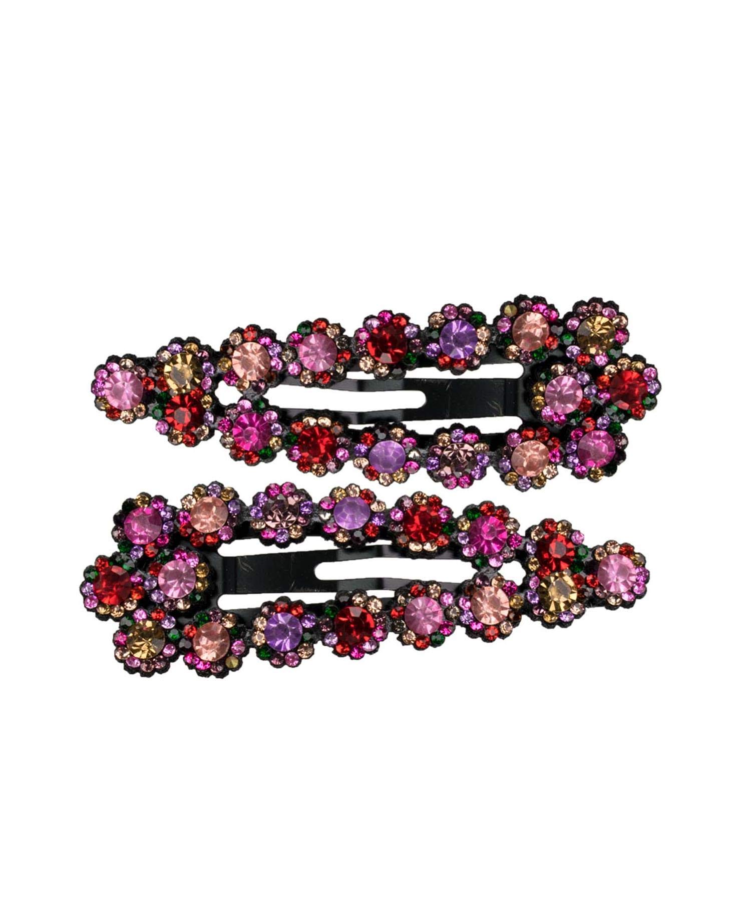 Sparkle Shiny Beautiful Diamante Rhinestone Triangular Shape Snap Hair Clips, Wedding Bridal Accessories, Multi