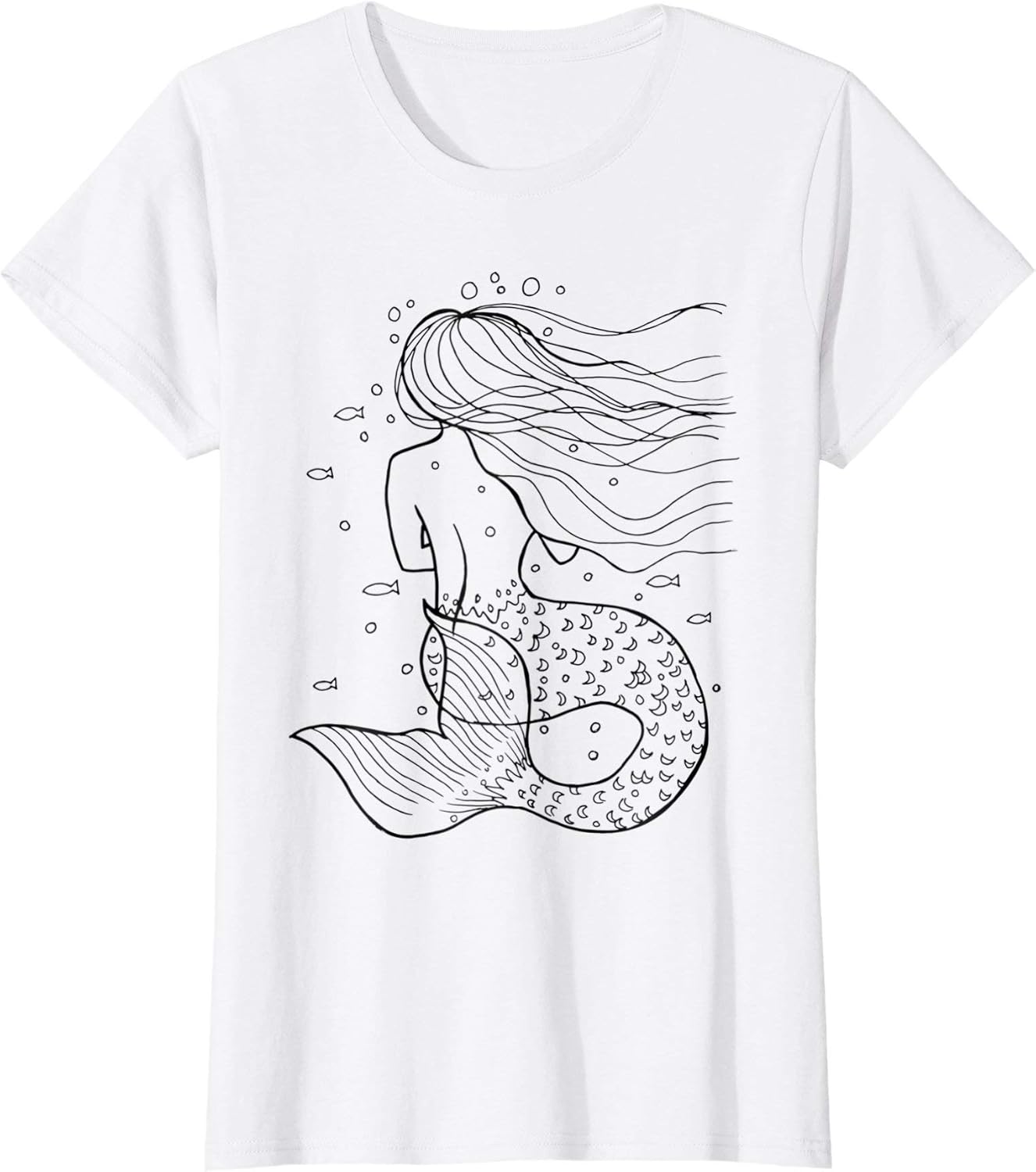 Mermaid, coloring tshirt, Colorable T shirt, Clothing