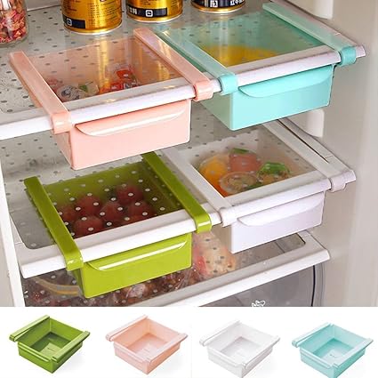 Plastic Kitchen Fridge Organiser Drawers Refrigerator Storage Box