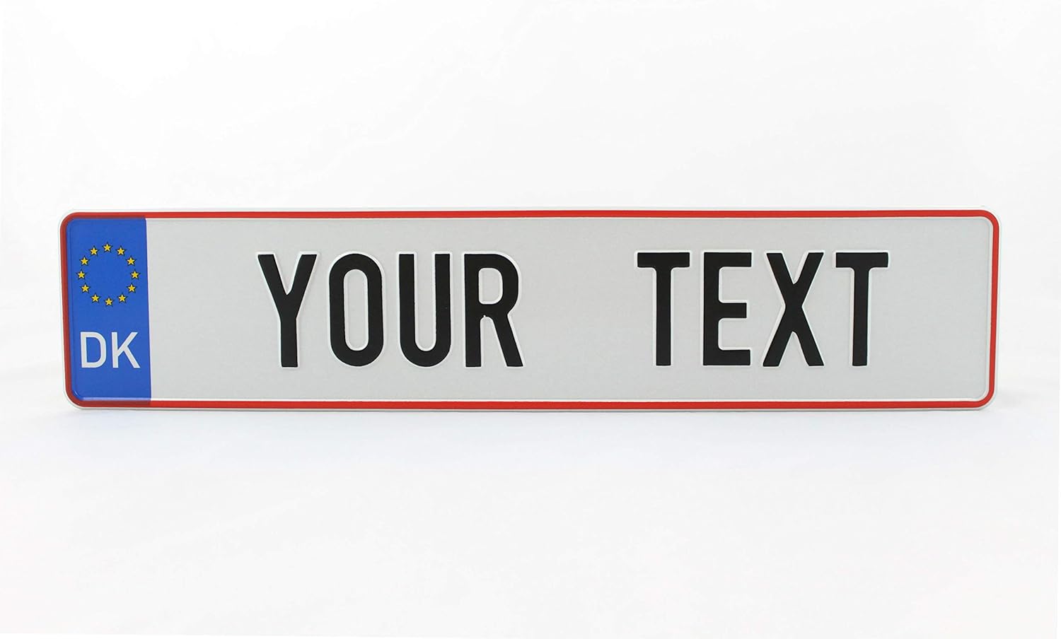 Denmark DK Euro European EU License Plate Number Plate Embossed Custom Automotive