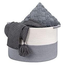 Haidms Large Cotton Rope Basket, XXL Blanket Basket