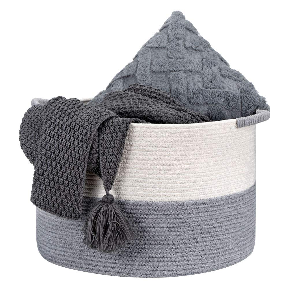 Haidms Large Cotton Rope Basket, XXL Blanket Basket