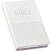 KJV Holy Bible, Standard Size Faux Leather Red Letter Edition Thumb Index & Ribbon Marker, King James Version, White (KJV Del
