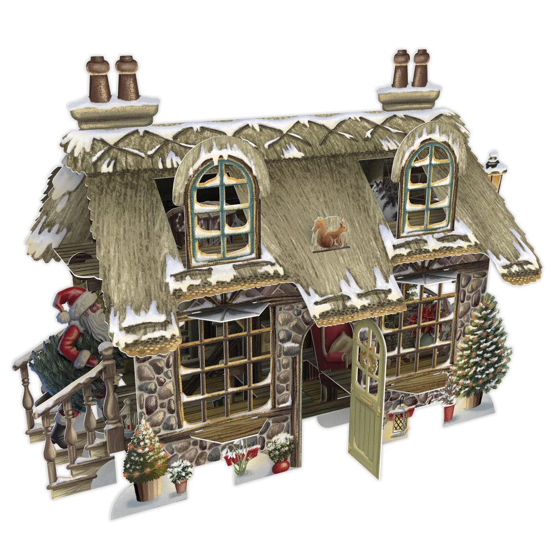 Paper D'Art 3D Pop-up Christmas Card (3D - Cosy Christmas Cottage) X3D031, 155mm x 155m