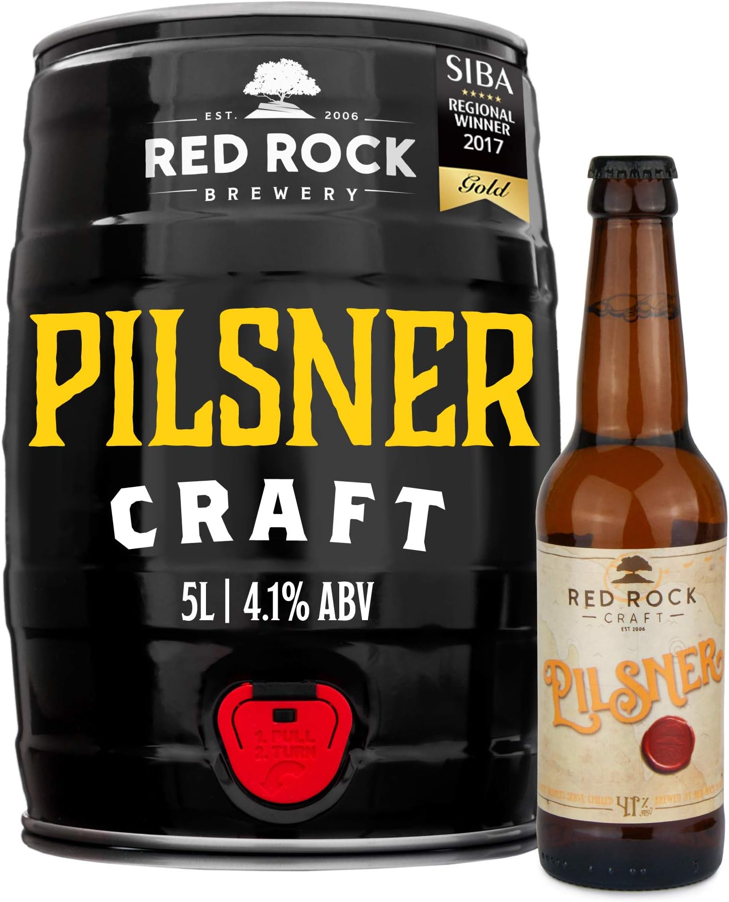 Red Rock Brewery British Craft Lager - 5L Mini Keg of English Lager (Pilsner 4.1%)
