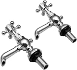 Wasserrhythm Victorian Basin Taps Pair Waterfall Twin Chrome Brass view 9