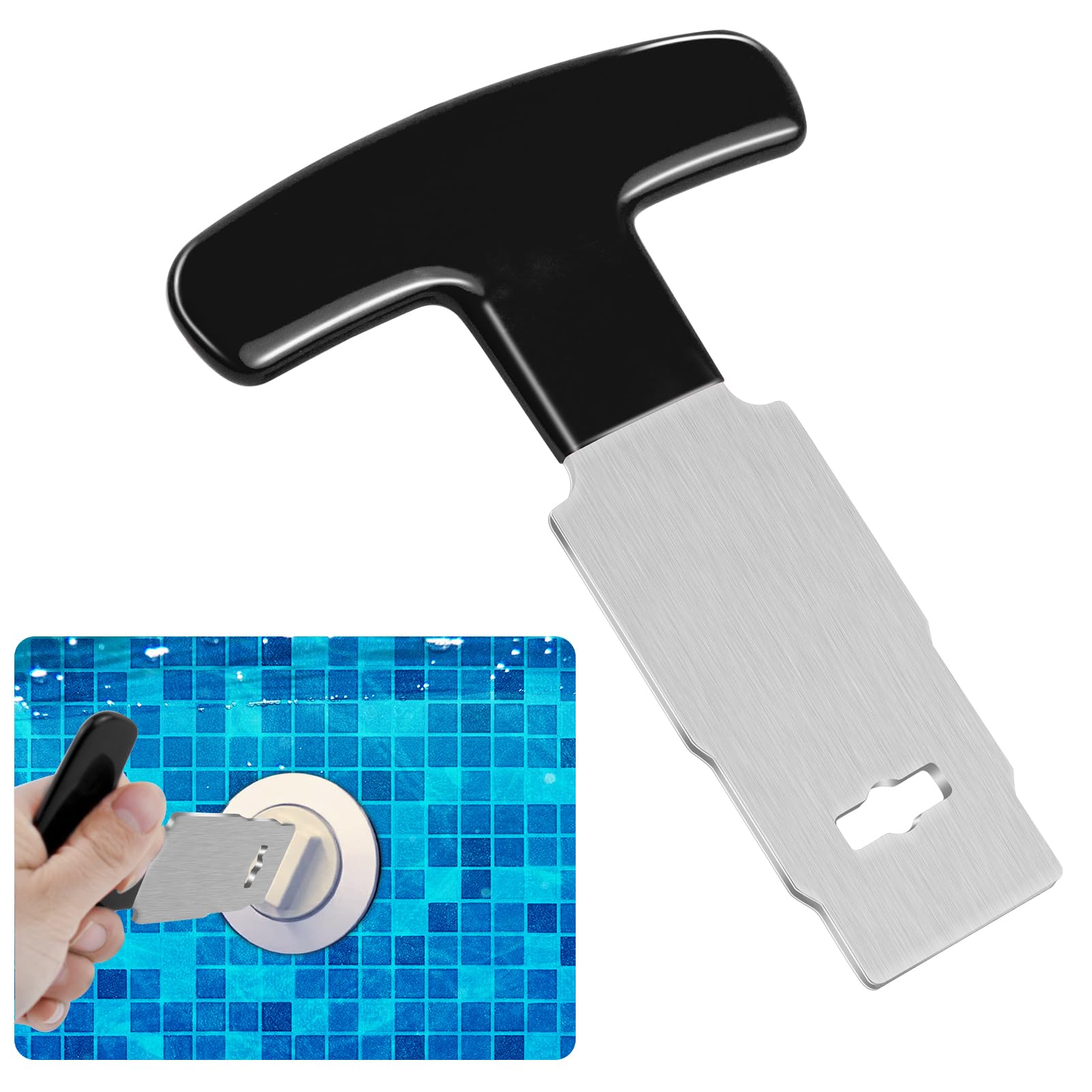 Photo 1 of Pool Plug Removal Tool with Handle Grip, Upgraded Metal Eyeball Seat Removal Tool for Above& Inground Pool Spa Return Jet Plug Nozzles Inlet Fittings, Compatible with SP1419A-SP1419E Hayward (Black)