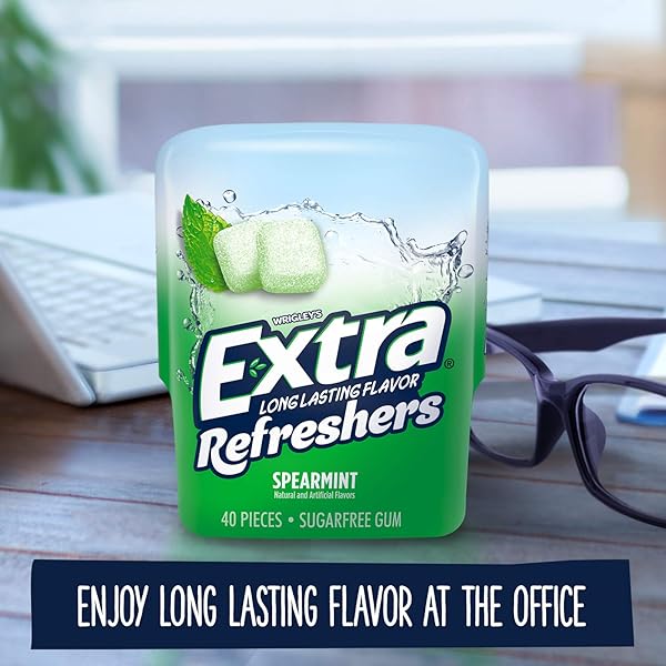 EXTRA EXTRA REFRESHERS CHEWING GUM, SPEARMINT, 40 COUNT