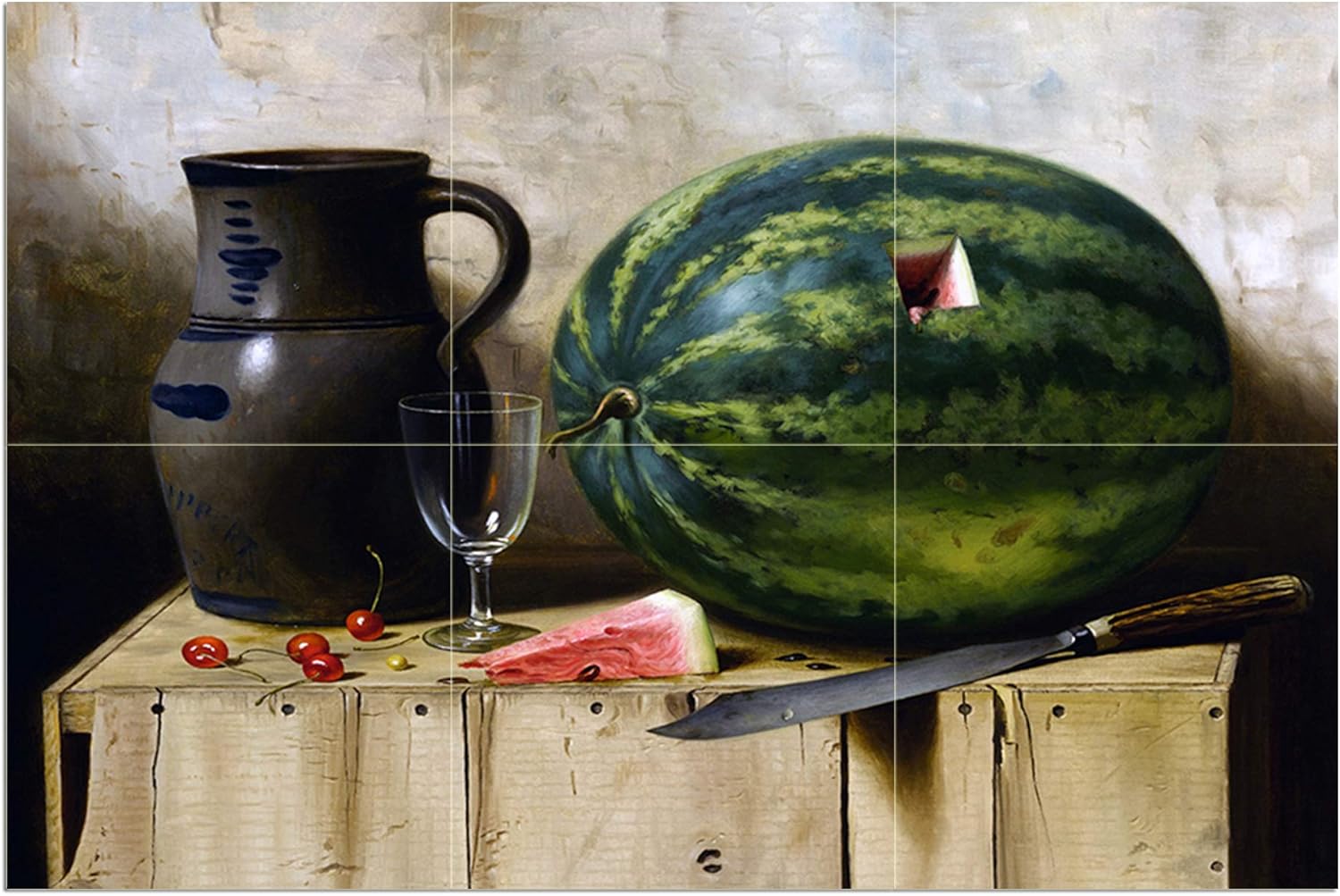 Watermelon Jug Knife A. King Tile Mural Kitchen Wall Backsplash Marble Ceramic - Picture 4 of 14