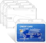 Vicloon 4pcs Horizontal Card Holder Clear ID Badge Protector PVC Free
