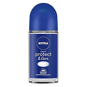 NIVEA Deodorant Roll On, Protect & Care, 50ml