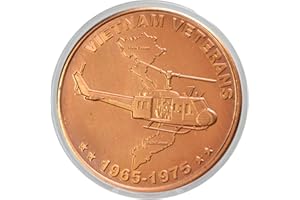 HEAVENLY METALS Vietnam Veterans War Helicopter 1 oz Pure .999 Copper Round Challenge Coin in Capsule