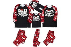 AIHIHE 2023 Christmas Matching Pajamas for Family Red Plaid Classic Xmas Pjs Funny Jammies Cute Nightwear Sleepwear Sets