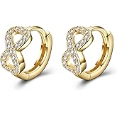 FANZE 925 Sterling Silver Hoop Earrings for Women Huggies Earrings Cubic Zirconia Tiny Dainty Hypoallergenic Hoops Earrings for Women