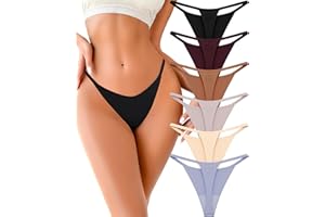 UNDER THE SEA G String Thongs for Women Seamless Underwear Low Rise No Show Thong Stretch Womens Panties Sexy 6 Pack XS-XL