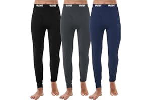 URATOT Men's Thermal Underwear Bottom Fleece Long Johns for Men Soft Warm Base Layer Thermal Pants for Cold Weather