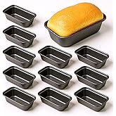 IANFAN 12 Pcs Mini Loaf Pan for Baking Bread, Non-Stick Carbon Steel Baking Bread Pan 6.1 x 3.3 x 2.1 Inches Small Banana Bread Tins for Oven Bake Small Rectangular Bread