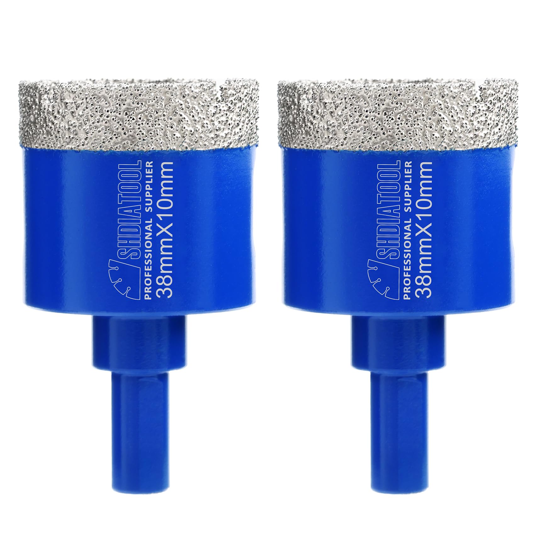 SHDIATOOL Diamond Drill Core Bits 2PC 38mm Triangle Shank Hole Saw for Porcelain Tile Marble Ceramic Granite — image 1