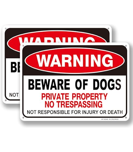 Señales De Advertencia De Perro De 10 X 7 Pulgadas, Letreros