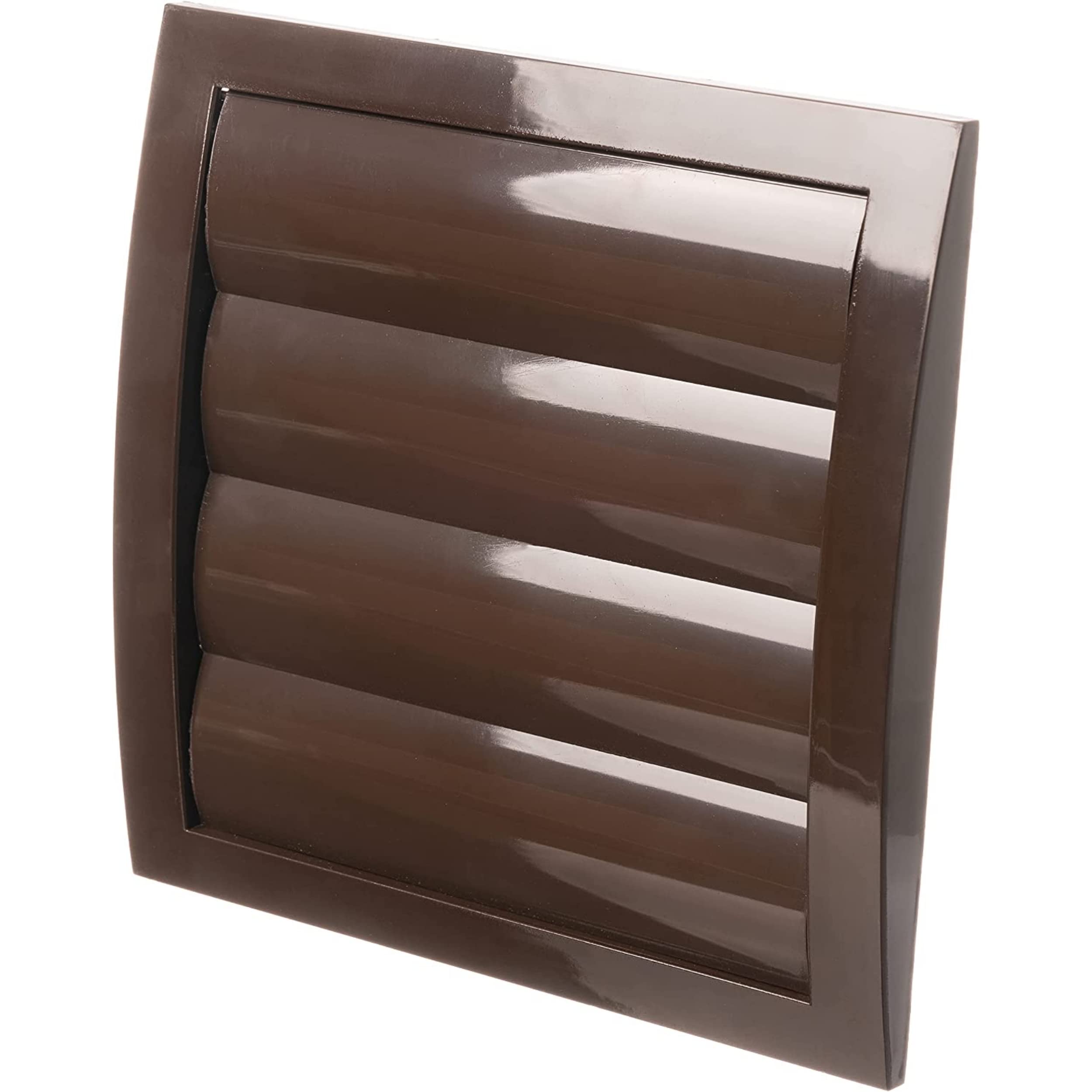 Ø 125mm / 5'' Brown Plastic Ventilation Grille with Non-Return Gravity Shutters - Air Vent Cover with Insect Protection