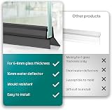 MEISTERFAKTUR Black Shower Screen Seal Strip 6-8mm Glass Water Deflector 100cm view 4