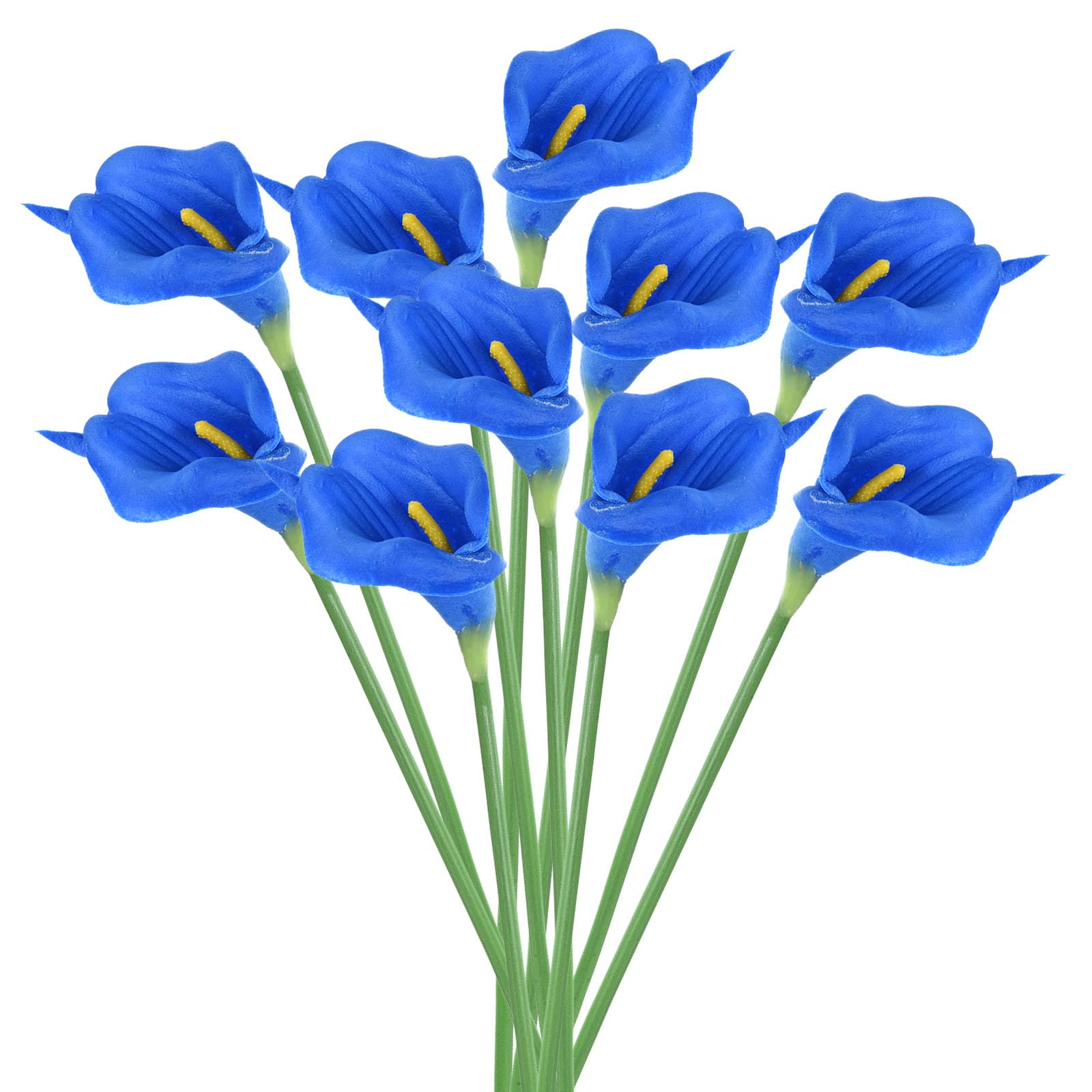 PATIKIL 13" Artificial Calla Lily Flowers, 20 Stems Faux Permanent Flower Floral Arrangements Bouquet for Home Decor Wedding Table Centerpiece, Blue